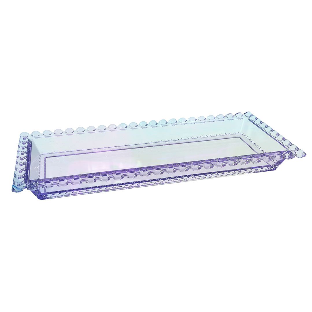 Travessa em cristal L30xP13xA2,5cm cor furta-cor